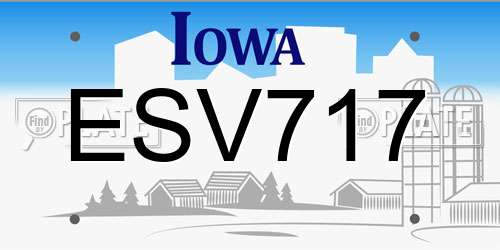 ESV717 Iowa License Plate