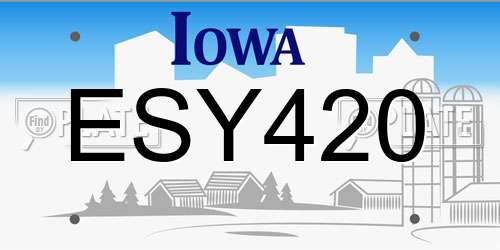 ESY420 Iowa License Plate