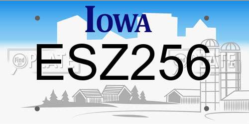ESZ256 Iowa License Plate