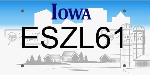 ESZL61 Iowa License Plate