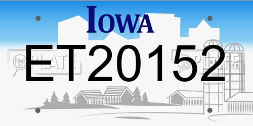 ET20152 Iowa License Plate