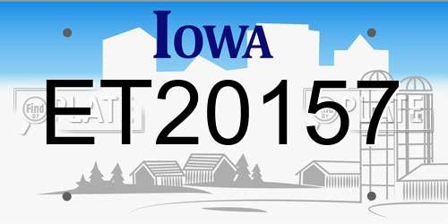 ET20157 Iowa License Plate