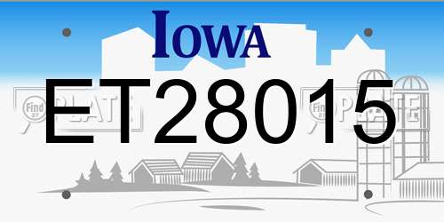 ET28015 Iowa License Plate