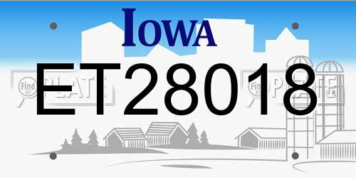 ET28018 Iowa License Plate