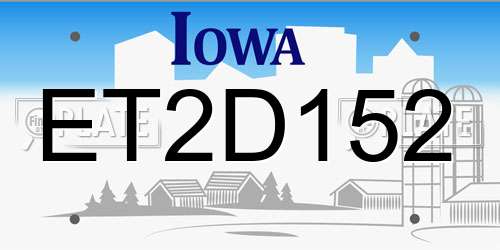 ET2D152 Iowa License Plate