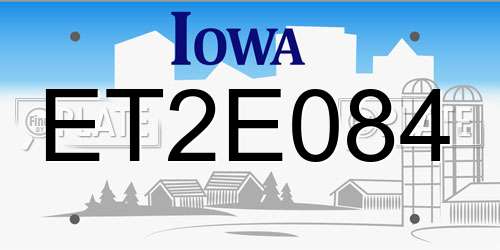 ET2E084 Iowa License Plate