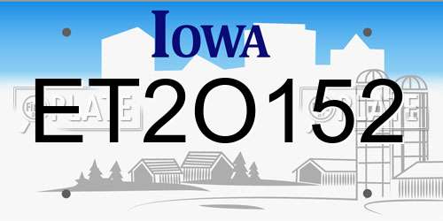 ET2O152 Iowa License Plate