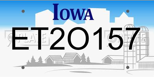 ET2O157 Iowa License Plate