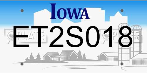 ET2S018 Iowa License Plate