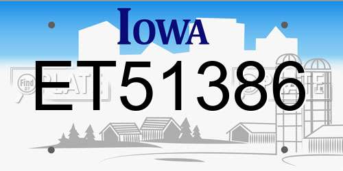 ET51386 Iowa License Plate
