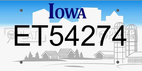 ET54274 Iowa License Plate