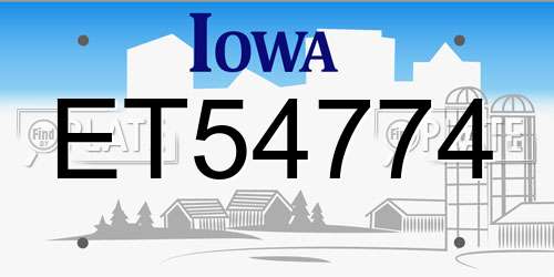 ET54774 Iowa License Plate