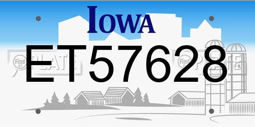 ET57628 Iowa License Plate