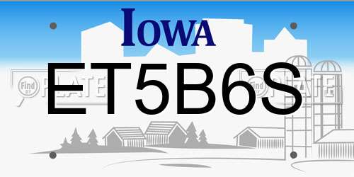 ET5B6S Iowa License Plate