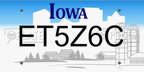ET5Z6C Iowa License Plate