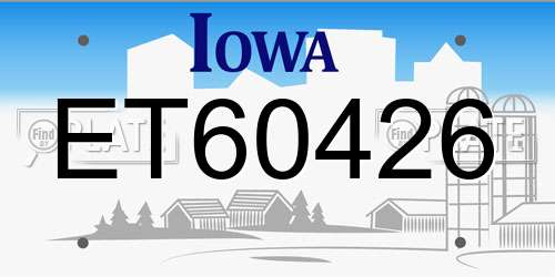 ET60426 Iowa License Plate