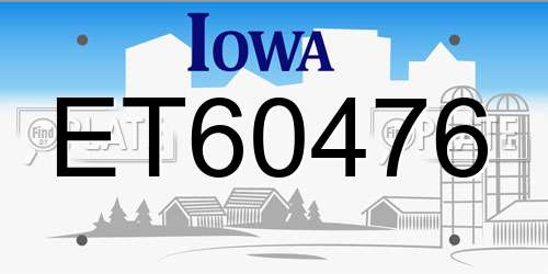 ET60476 Iowa License Plate