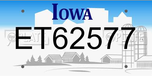 ET62577 Iowa License Plate