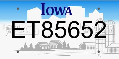 ET85652 Iowa License Plate
