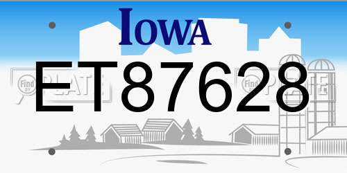 ET87628 Iowa License Plate