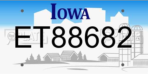 ET88682 Iowa License Plate