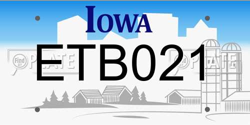 ETB021 Iowa License Plate