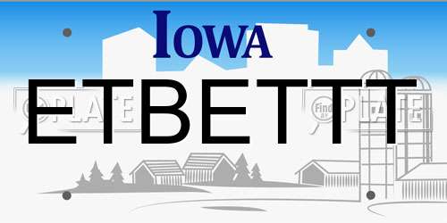ETBETTT Iowa License Plate