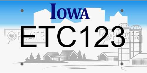 ETC123 Iowa License Plate
