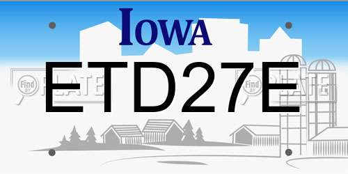 ETD27E Iowa License Plate