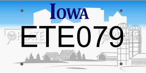 ETE079 Iowa License Plate