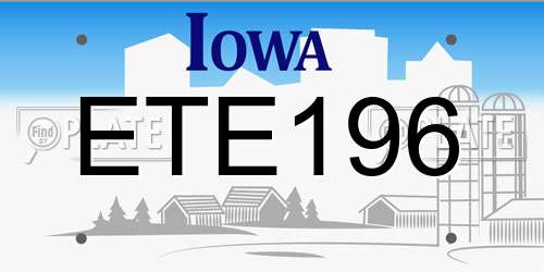 ETE196 Iowa License Plate