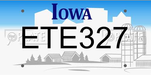 ETE327 Iowa License Plate