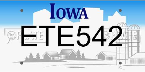 ETE542 Iowa License Plate