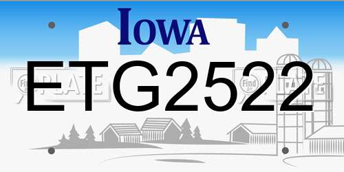 ETG2522 Iowa License Plate