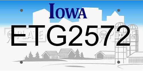 ETG2572 Iowa License Plate