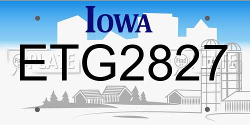 ETG2827 Iowa License Plate