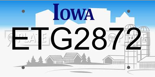 ETG2872 Iowa License Plate