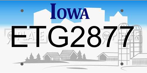ETG2877 Iowa License Plate