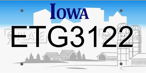 ETG3122 Iowa License Plate