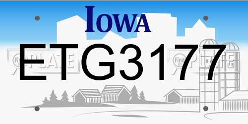 ETG3177 Iowa License Plate