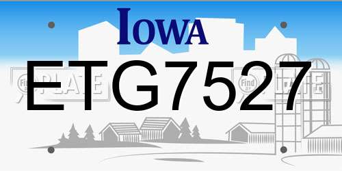 ETG7527 Iowa License Plate