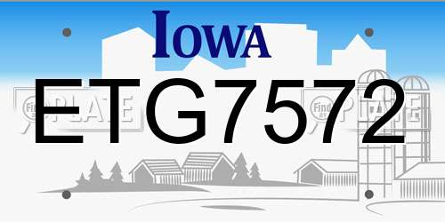 ETG7572 Iowa License Plate