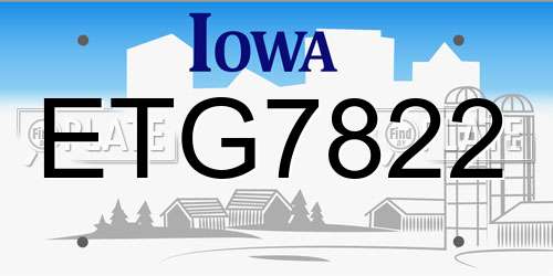ETG7822 Iowa License Plate