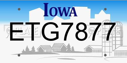ETG7877 Iowa License Plate