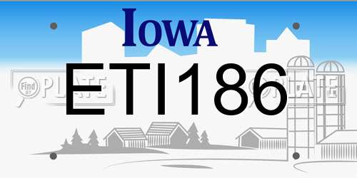 ETI186 Iowa License Plate