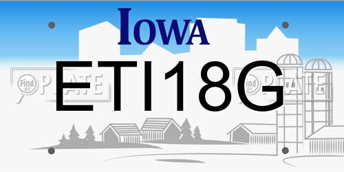ETI18G Iowa License Plate
