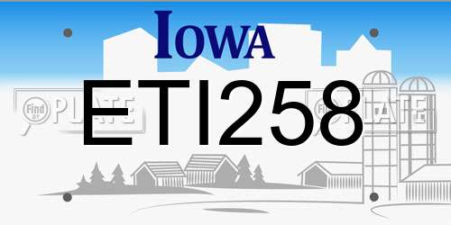 ETI258 Iowa License Plate