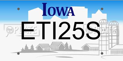 ETI25S Iowa License Plate