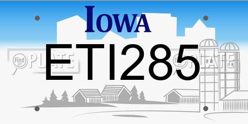 ETI285 Iowa License Plate
