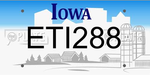 ETI288 Iowa License Plate